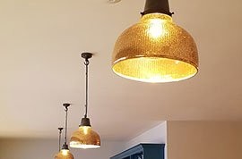 Electrical services in Cullompton Reed Electrical Services fitting modern lighting in a Cullompton home